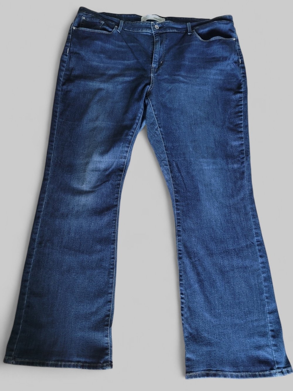 Levi Strauss Signature Bootcut Jeans 36x32 Dark Wash Stretch Denim Mens Classic